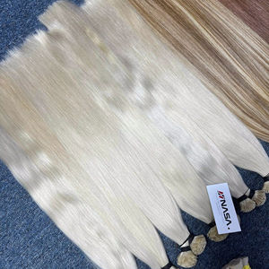 Extensions de cheveux vierges vietnamiens 100% naturels, blondes, toutes longueurs de 12 à 32 pouces, super double drawn, pointes droites - Product Image 1