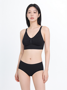 Sujetador de lactancia Bmama negro, manos libres, inalámbrico, de algodón, cómodo, copas A y B, BR2503 - Product Image 5