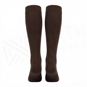 <b>Knee</b> <b>High</b> <b>Socks</b> Solid Brown Breathable Knitted for Adults Casual Wear - Product Image 2