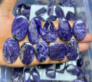 พลอยชารอยต์ทรงหลังเบี้ยธรรมชาติ 100% สำหรับทำเครื่องประดับ จำหน่ายส่งจาก ASHU GEMS - Product Image 2