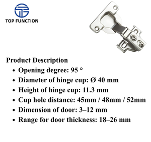 Bisagra Hidráulica Fija de Brazo Corto AODELI AFD4 de Acero de 40mm con Función Superior OEM, Cierre Suave y Silencioso para Muebles Personalizados - Product Image 2
