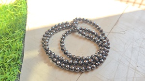 Perles de diamant moissanite noires de 24 pouces, 228 carats, magnifiques perles de diamant facettées et autres bijoux en diamant - Product Image 2