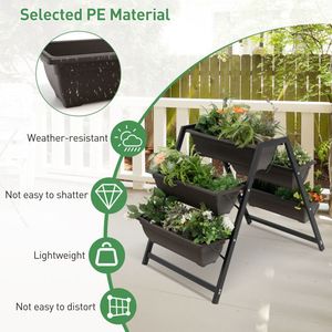 Fioriera Verticale a 3 Livelli con 5 Vasi per Piante e Fiori - Product Image 6