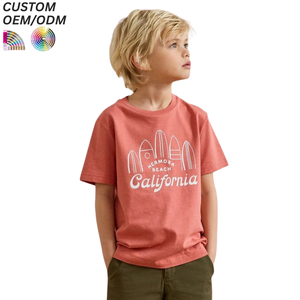 T-shirts unisexes pour enfants, couleur unie, écologiques, respirants, en coton confortable 200g, décontractés, à manches courtes, effet délavé, ODM, pour garçons et filles - Product Image 6