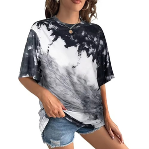 Camiseta Tie Dye Transpirable y Suave para Mujer, Camiseta Tie Dye de Moda Urbana para Mujer, Camiseta Tie Dye de Tendencia Inteligente para Mujer - Product Image 3