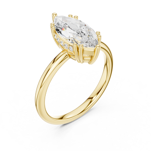 Anillo de Diamante de Corte Marquesa de 2 Quilates, Cultivado en Laboratorio, de Alta Calidad, Oro Sólido de 14k, Certificado IGI, Regalo de Boda o Compromiso para Mujer - Product Image 3