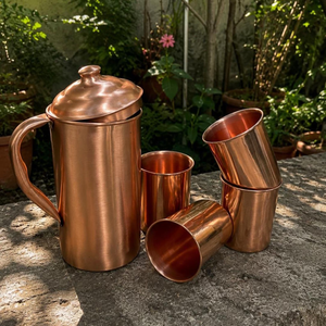 FAIZA CRAFT – Ensemble de tasses Moscow Mule classiques en cuivre de qualité supérieure, en gros, en cuivre pur martelé, avec couvercle pour verre à eau - Product Image 5