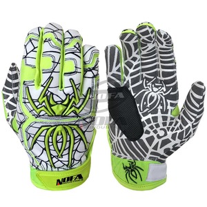 Guantes de Béisbol Personalizados de Cuero Negro/Blanco, Acolchados, Transpirables, con Cierre de Hebilla Ambidiestro, Tejido de Punto, Profesionales - Product Image 4