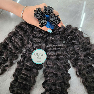 E100g Luxury Raw Virgin Vietnamese Keratin Stick Prebonded Remy Yaki Kinky Straight Human Extensions Super Double Drawn I-Tip - Product Image 2