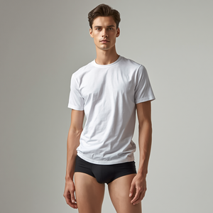 Ensemble de t-shirts et de caleçons en coton pour hommes, sous-vêtements confortables et vêtements décontractés de base avec personnalisation OEM ODM - Product Image 2
