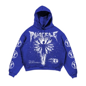 Sweat-shirts surdimensionnés pour hommes de haute qualité avec impression DTG, manches longues, cordon de serrage et fonction de lavage à sec - Product Image 1