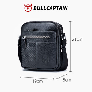 กระเป๋าหนังแท้ BULLCAPTAIN สำหรับผู้ชาย กระเป๋าสะพายข้างลำลอง สไตล์ธุรกิจ ดีไซน์หรูหรา หนังวัวแท้ ความจุเยอะ - Product Image 5