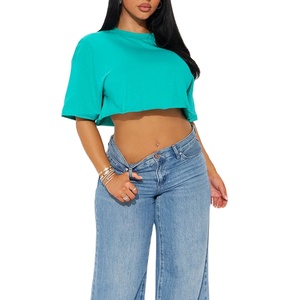 Camisetas Cortas Holgadas para Mujer, 100% Algodón, Transpirables y Ecológicas, para Uso Casual - Product Image 1