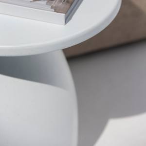 Mesa Auxiliar de Concreto Blanco Vandana Zenova Flux, Diseño de Muebles Modernos y Minimalistas - Product Image 2