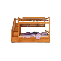 Lit double en teck massif, matériaux de la plus haute qualité, lit superposé pour enfants, meubles de chambre d'enfant avec tiroirs, produits personnalisés