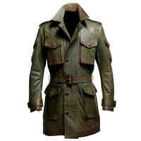 Damen Echtleder-Trenchcoat aus Schafsleder Schlanker Doppelreihiger Gürtel-Mantel Langer Wintermantel mit Taschen