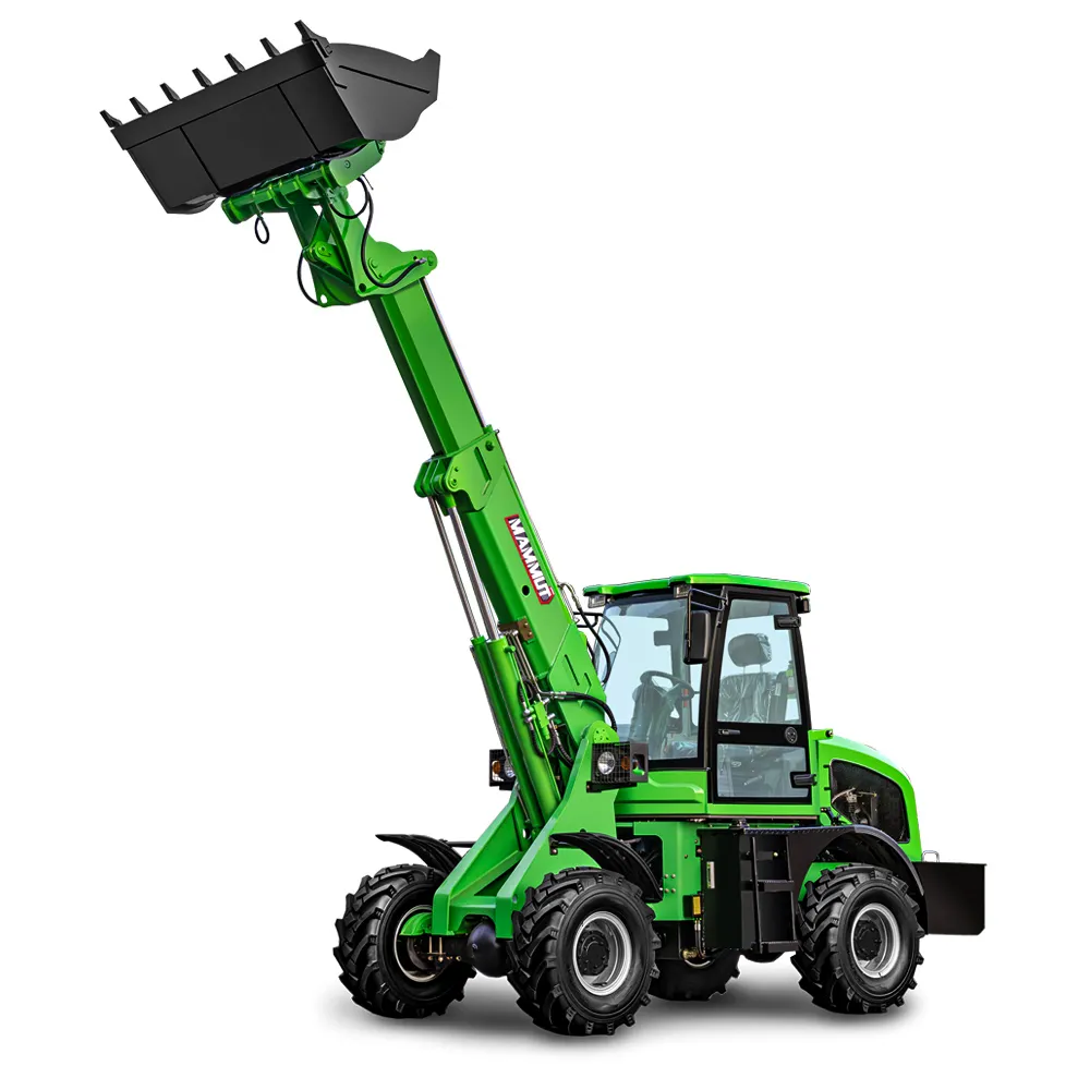 1600kg small telescopic loader household wood spare parts machinery telescopic front end wheel loader with tire chains