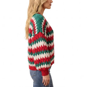 Vêtements d'hiver, hauts en tricot pour femmes, design personnalisé multicolores, prix abordable, hauts en tricot pour femmes - Product Image 3