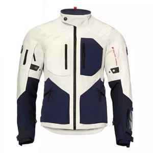 Chaqueta Textil Impermeable de 3 Capas con Protección CE para Hombre Bm GTX, Blanca/Azul, para Motociclismo GS Rallye Touring/Offroad - Product Image 1