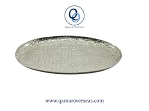 Handmade Aluminium Round <b>Serving</b> <b>Tray</b> for Home & Catering/Restaurant Use Custom Size Available - Product Image 4