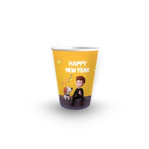 Gobelets en papier jetables à paroi simple de 12 oz imprimés sur mesure, revêtement PE anti-fuite, qualité alimentaire, recyclables pour le thé au lait et le café - Product Image 2