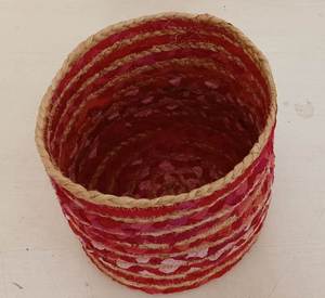 Panier de rangement en jute et coton tressé, grand format, style bohème, écologique, pour salle de bain, linge sale et jouets pour bébé - Product Image 4