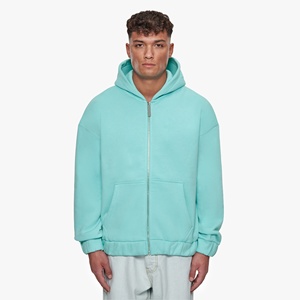 Custom Logo Zip-Up Hoodie Men's Oversized Cotton <b>Fleece</b> Winter <b>Jacket</b> Hoodie Men's Heavyweight Zip Hoodie 400 GSM Cotton <b>Fleece</b> - Product Image 3