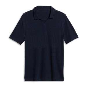 Polo Azul Marino para Hombre, Color Sólido, Tejido de Algodón, Informal, Verano, Manga Corta, con Cuello - Product Image 4