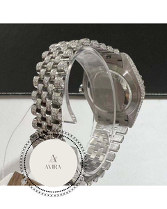 Montre mécanique de luxe de qualité supérieure, en alliage d'acier inoxydable, avec diamants Moissanite VVS, résistance à l'eau 10 bars, verre saphir - Product Image 4