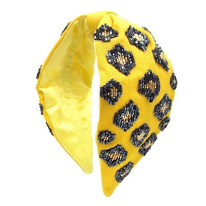 Diadema con Cuentas de Leopardo y Bordado, Accesorios para el Cabello de la India para Mujeres y Niñas - Product Image 6