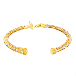 Classic 24K Gold Plated <b>Copper</b> <b>Bangles</b> with Bezel Setting - Product Image 2