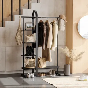 Handmade Metal <b>Storage</b> <b>Rack</b> for Clothes Coats Jackets Dresses and GarmentsSingle Tier Iron <b>Storage</b> Basket <b>Wall</b>-Mounted - Product Image 4