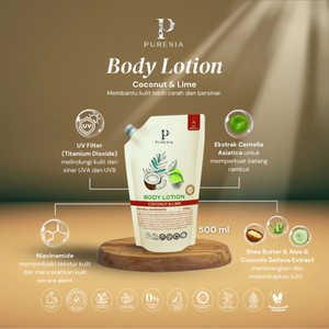 Lotion Corporelle Rechargeable 400ml Coco & Citron Vert Éclaircissante Soin Peaux Sensibles PURESIA Hydratante Quotidienne - Product Image 2