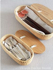 Oval Rattan Food Storage Basket 13 Inch Handcrafted Stackable <b>Kitchen</b> Container Eco-Friendly Modern Multifunction - Product Image 2
