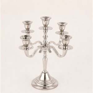 Unique <b>Silver</b> 5 Arm Candle Holder Metal Candelabra Centerpiece for Wedding Table Decoration <b>Candlestick</b> Stand Factory Price - Product Image 5