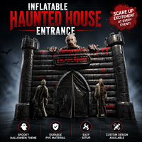 Tente Gonflable Commerciale Château d'Horreur Halloween Maison Hantée Salle d'Évasion Imperméable Taille Personnalisable pour Événements
