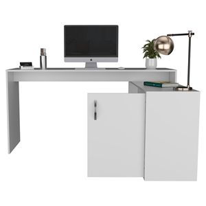 Scrivania Desti Office bianca a forma di L per uno spazio di lavoro elegante ed efficiente - Product Image 5
