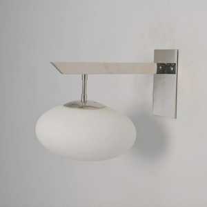 Applique murale moderne avec abat-jour rond en verre, finition chromée, design minimaliste, luminaire d'intérieur pour la décoration du salon - Product Image 2