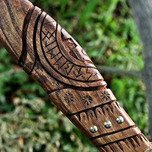 Hacha Vikinga Tradicional Hecha a Mano, Forjada, con Cabeza de Acero Grabada, Herramienta para Cortar Madera, para Campismo y Actividades al Aire Libre, Venta al Por Mayor - Product Image 5