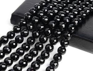 ลูกปัดหินอาเกตสีดำธรรมชาติ เกรดไมโคร เจียระไนทรงกลม สำหรับทำเครื่องประดับ สร้อยข้อมือ สร้อยคอ DIY - Product Image 2