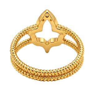 Yellow Gold Plated Silver <b>Ring</b> Women Elegant Rope Design Fashion Jewelry Crystal Accent Statement <b>Ring</b> Gift Accessories - Product Image 2