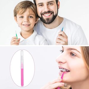 Plastic Dental Flosser with Interdental Brush <b>Toothpick</b> Cleaner for Braces Oral Hygiene Care - Product Image 6
