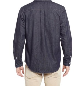 <b>Men's</b> Regular Fit Denim Shirt Full Sleeve Solid Color Casual Turn-down Collar Washable 100% Cotton Woven Fabric - Product Image 1