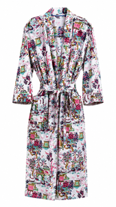 Robe Kimono en Coton Multicolore à Motifs Floraux pour Femme - Peignoir Long Écologique Premium à Séchage Rapide avec Col Châle, Vêtement de Nuit - Product Image 2