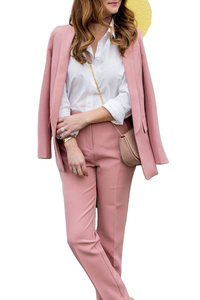 Blazer de Mujer de Manga Larga, con un Solo Botón, en Tela de Velour Sólida, Transpirable, Estilo Casual, Pantalones Largos, Nueva Moda 2026, Gran Venta - Product Image 5