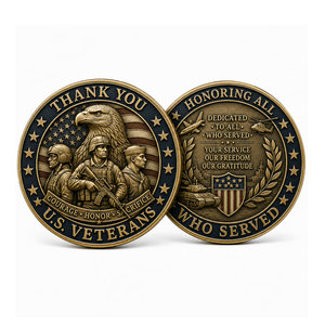 Pièce de monnaie commémorative personnalisée pour la reconnaissance des anciens combattants américains, style antique, vente en gros, cadeau de service en vrac - Product Image 5