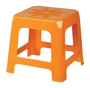 Tabouret en plastique moderne empilable avec assise carrée - Product Image 3