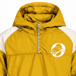 Mens Golden Yellow Neutral Colorblock Nylon Hoodie <b>Shorts</b> Set Lightweight Quarter <b>Zip</b> Running Training Athletic Sportswear - Product Image 3