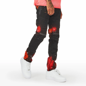 กางเกงยีนส์แฟชั่นสตรีทแวร์ผู้ชาย ผ้าฝ้ายน้ำหนักเบา ทรงเข้ารูป สีพื้น ใส่ได้ทั้งฤดูหนาวและฤดูร้อน - Product Image 5