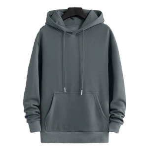 Men's Solid Color <b>Fleece</b> Hooded Sweatshirt Regular Fit Casual Pullover With Front Pocket Autumn Wear - Product Image 1